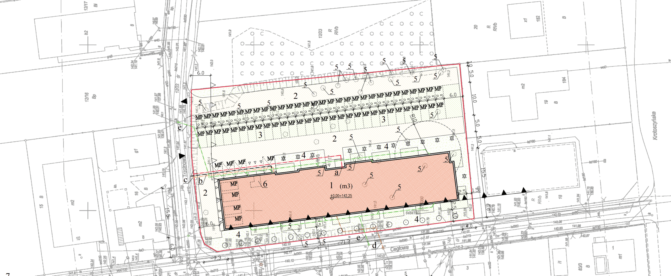 rzut dzialki Trzcinowa 7